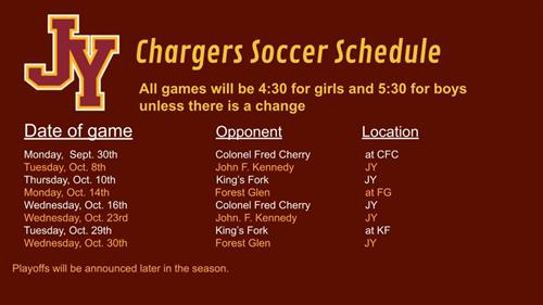 soccer schedule